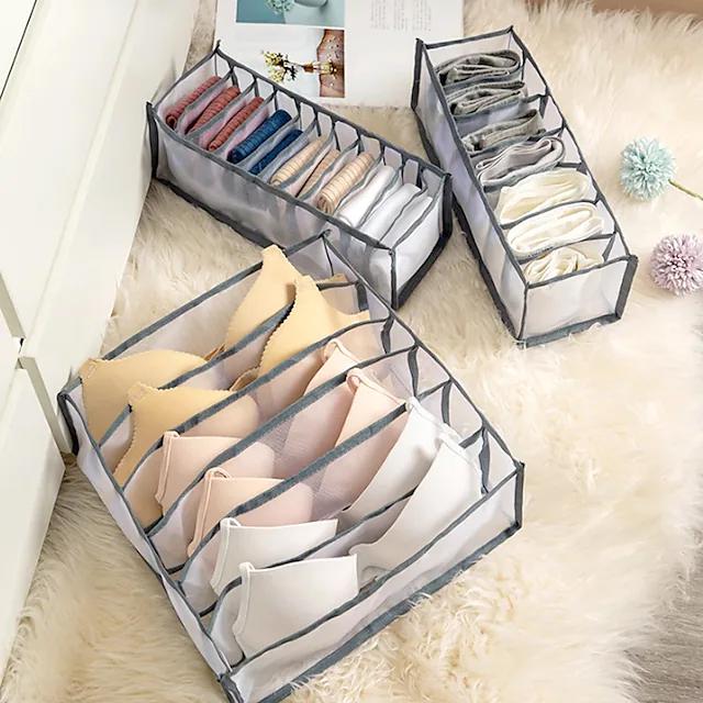 Foldable Underwear Storage Box Magic Mesh Transparent Plaid Fabric Cheap Pirce