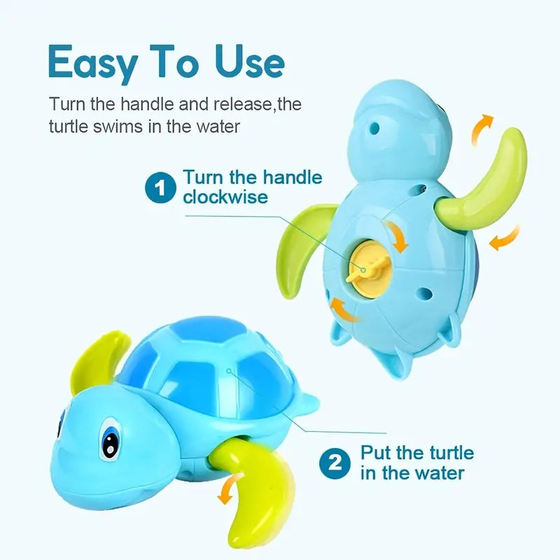 3-Pack: Fun Swimming Turtle Bath Toy Outlet View