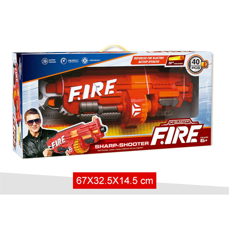 Motorized Fire Blasting Rush Attack Spinning Barrel Dart Gun Manchester