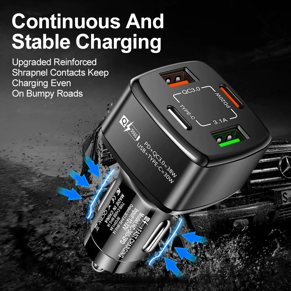 PBG 4 Port Car Charger 2 PD Ports and 2 USB Ports Buy Cheap Explore