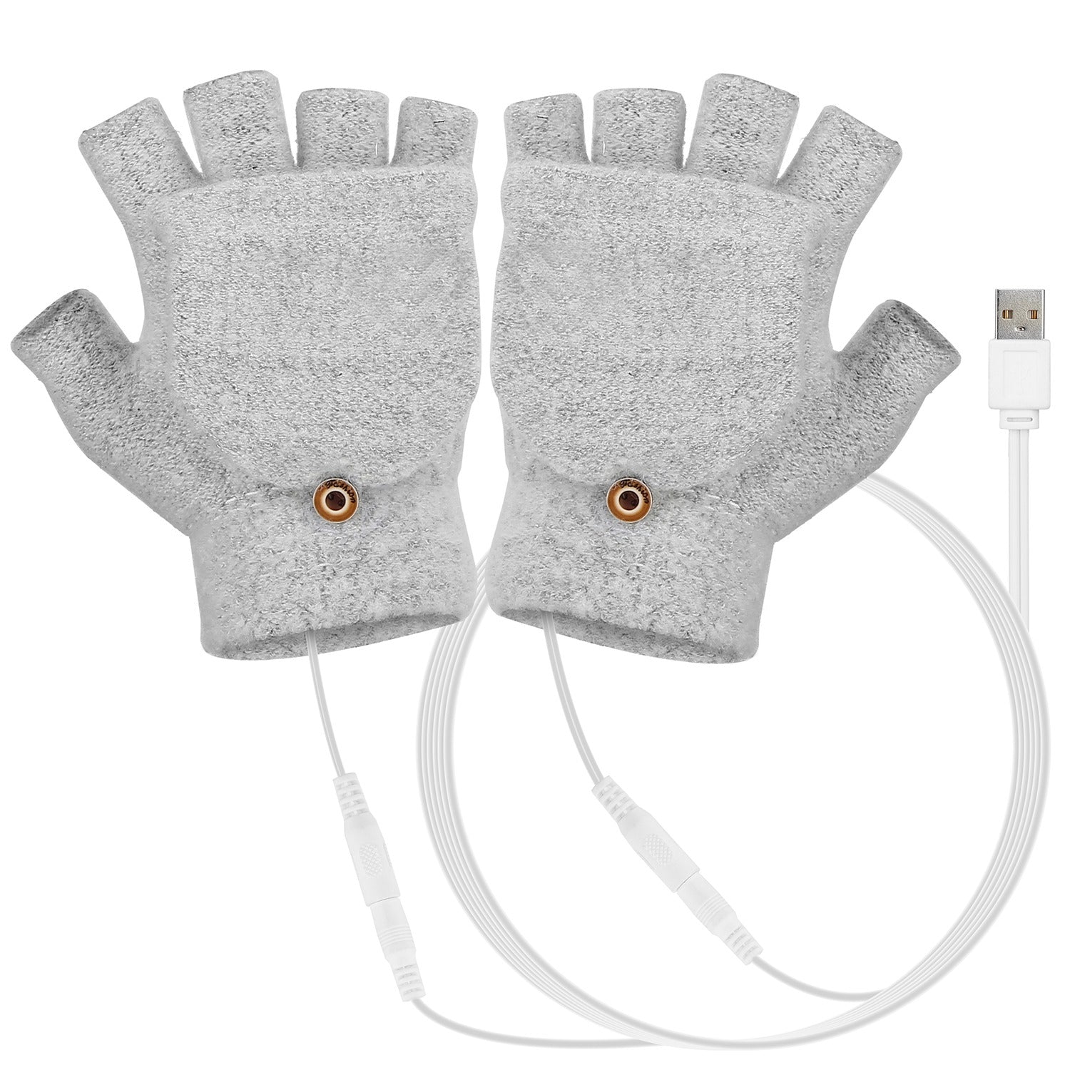 USB Wool Heated Half Fingerless Gloves Wiki Sale Online