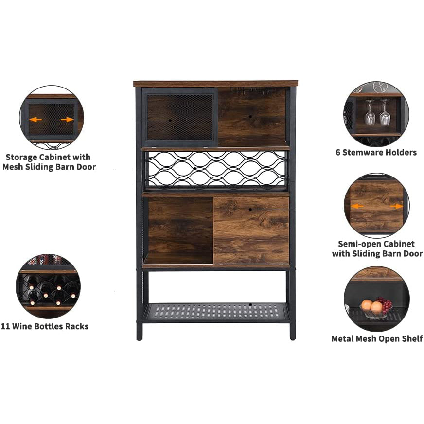 Wine Bar Cabinet for Liquor and Glasses Cheap Best Sale