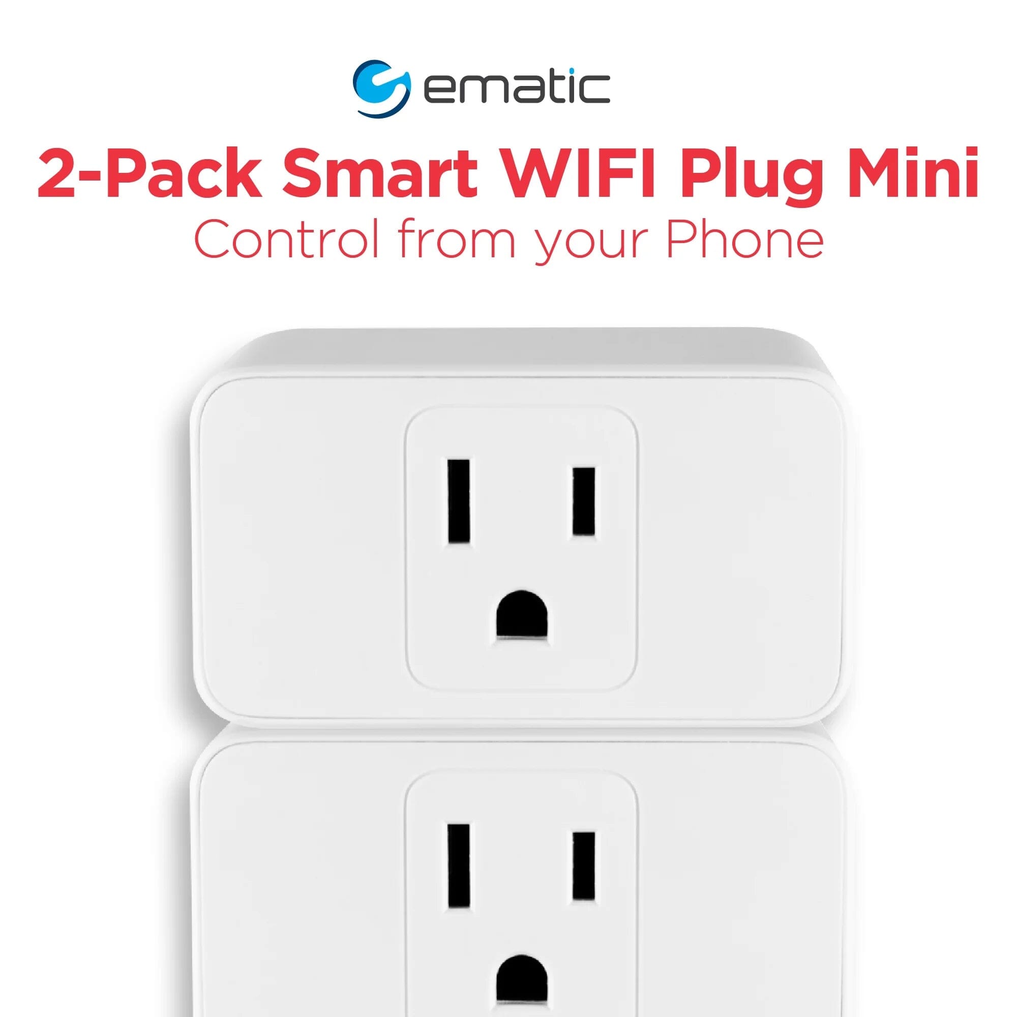 2-Pack: Ematic PL220D Smart Plug, No Hub Required Cheap Manchester