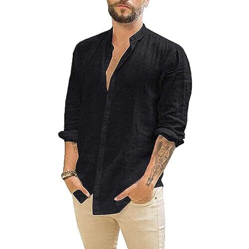 Mens Summer Casual Long Sleeve Cotton Linen T-Shirt Huge Surprise For Sale