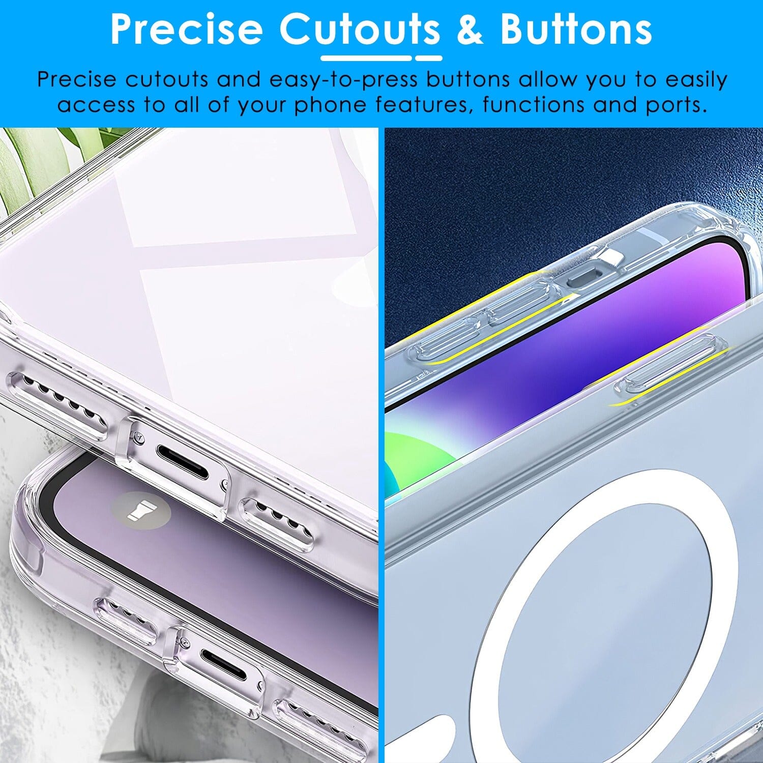 Magnetic Clear Phone Case Shockproof  Transparent Phone Cover Purchase Cheap Pice