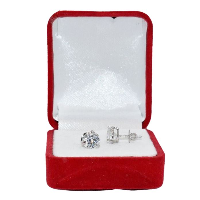 14K White Gold Studs IGI Certified Diamond Earrings Round 1.80 Ct Lab Grown Sale Get To Buy