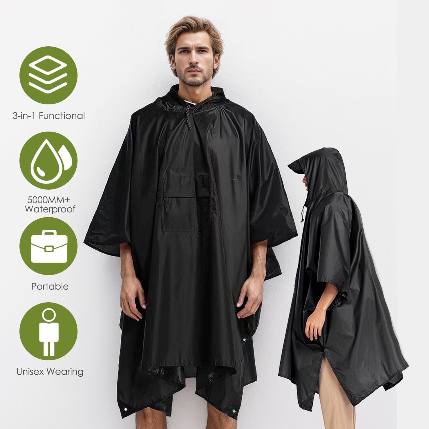 Unisex Hooded Rain Poncho with Pocket Cheapest Pice Online