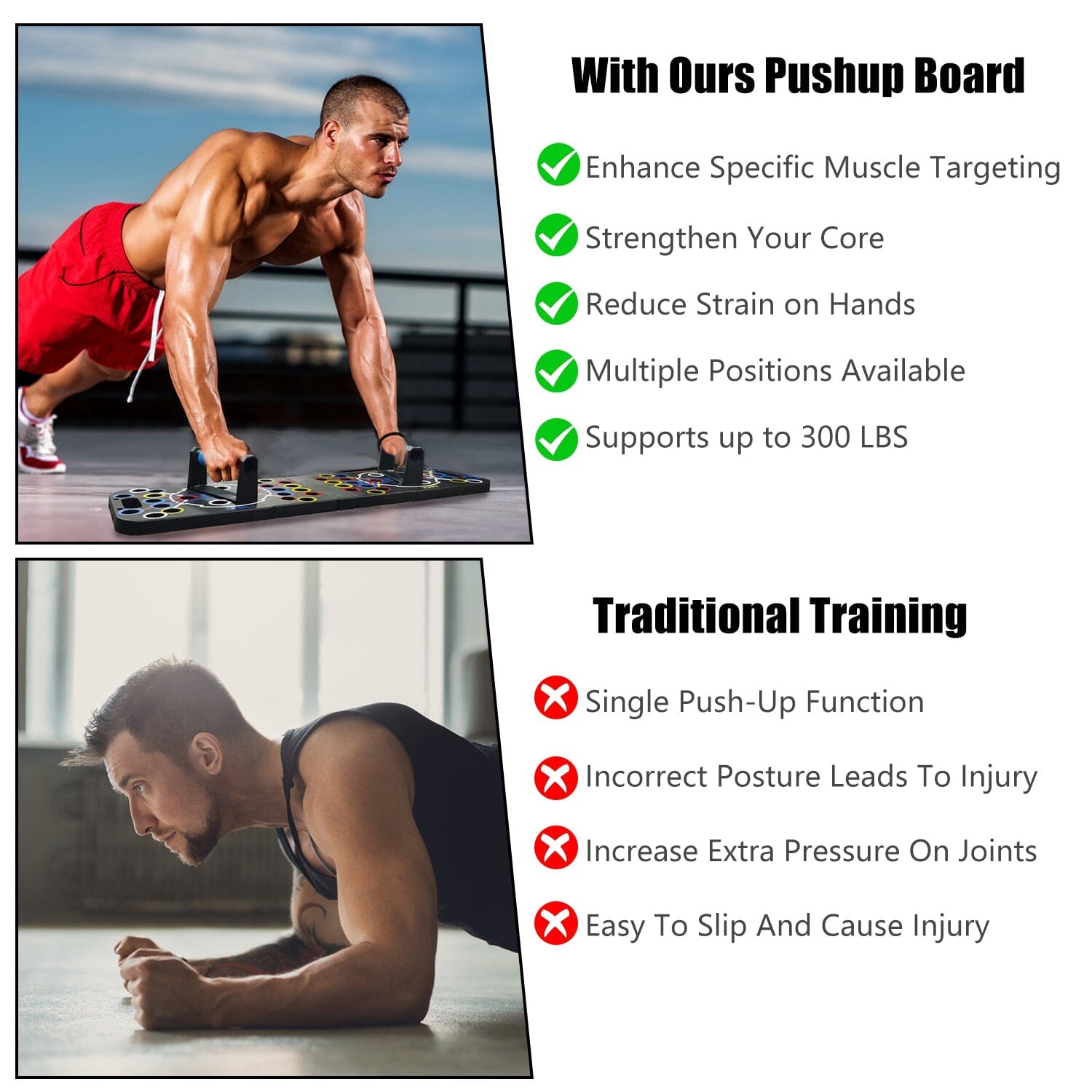 Multifunctional Push Up Board Home Strength Training Equipment with 15 Fitness Accessories Supply