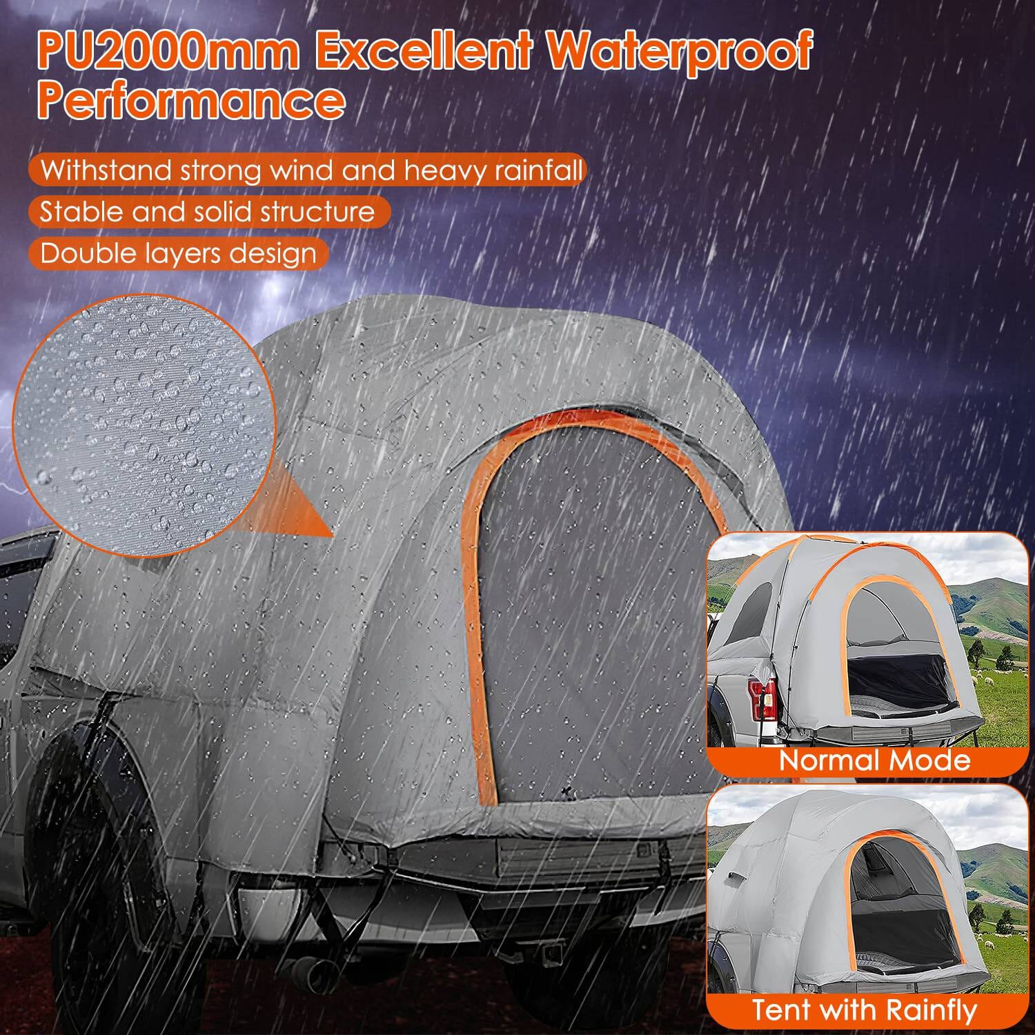 Truck Bed Tent Waterproof Windproof Pickup Truck Tent with Carry Bag Clearance Online Online