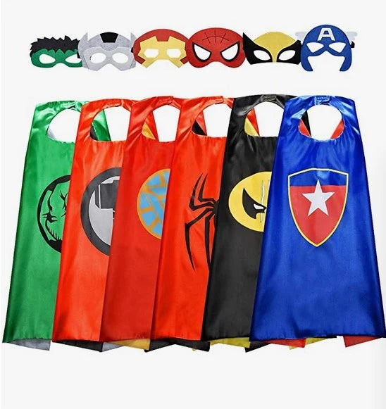 6-Pack: Superhero Reversible Cape & Mask Set Clearance With Credit Card