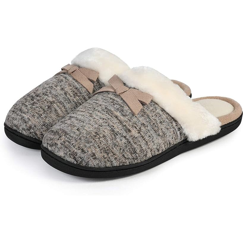 Roxoni Women Slipper Cozy Memory Foam, Fuzzy Warm Faux Fur, Anti-Skid Rubber Sole Outlet Low Pice