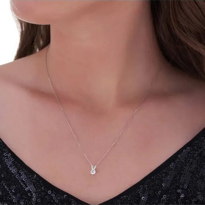 1/4 - 2 Ct T.W. Natural Diamond Solitaire Pendant in 14K White or Yellow Gold Cheap Genuine