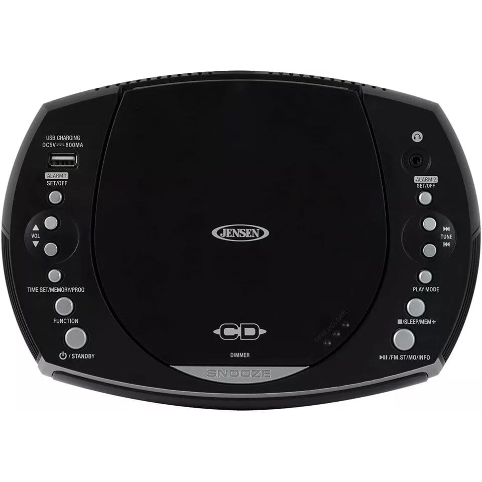 Jensen JCR-322 Modern Home CD Tabletop AM/FM Radio CD Player Dual Alarm Clock (Refurbished) Free Shipping Best Seller