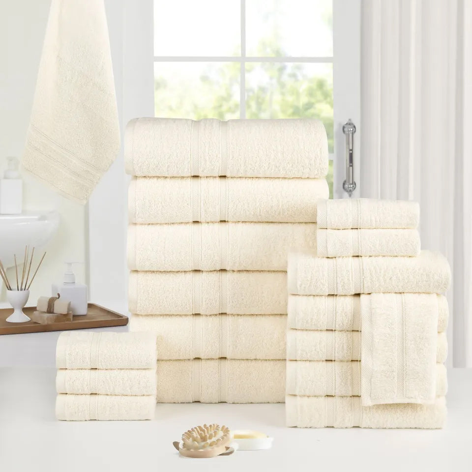 18-Piece: Bibb Home Zero Twist Egyptian Cotton Towel Set Footlocker Finishline Online