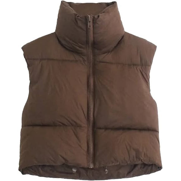 Women's Winter Crop Vest Lightweight Sleeveless Warm Outerwear Puffer Vest Padded Gilet Buy Cheap Manchester