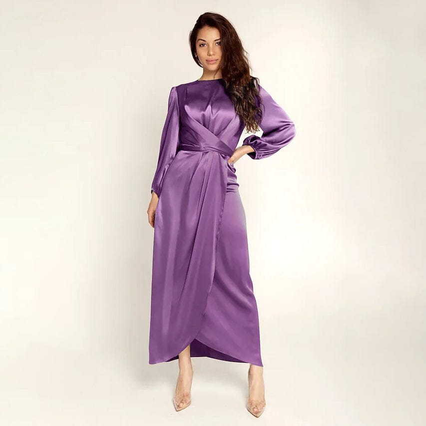 Women's Satin Swing Maxi Dress Cheap Pice Wholesale