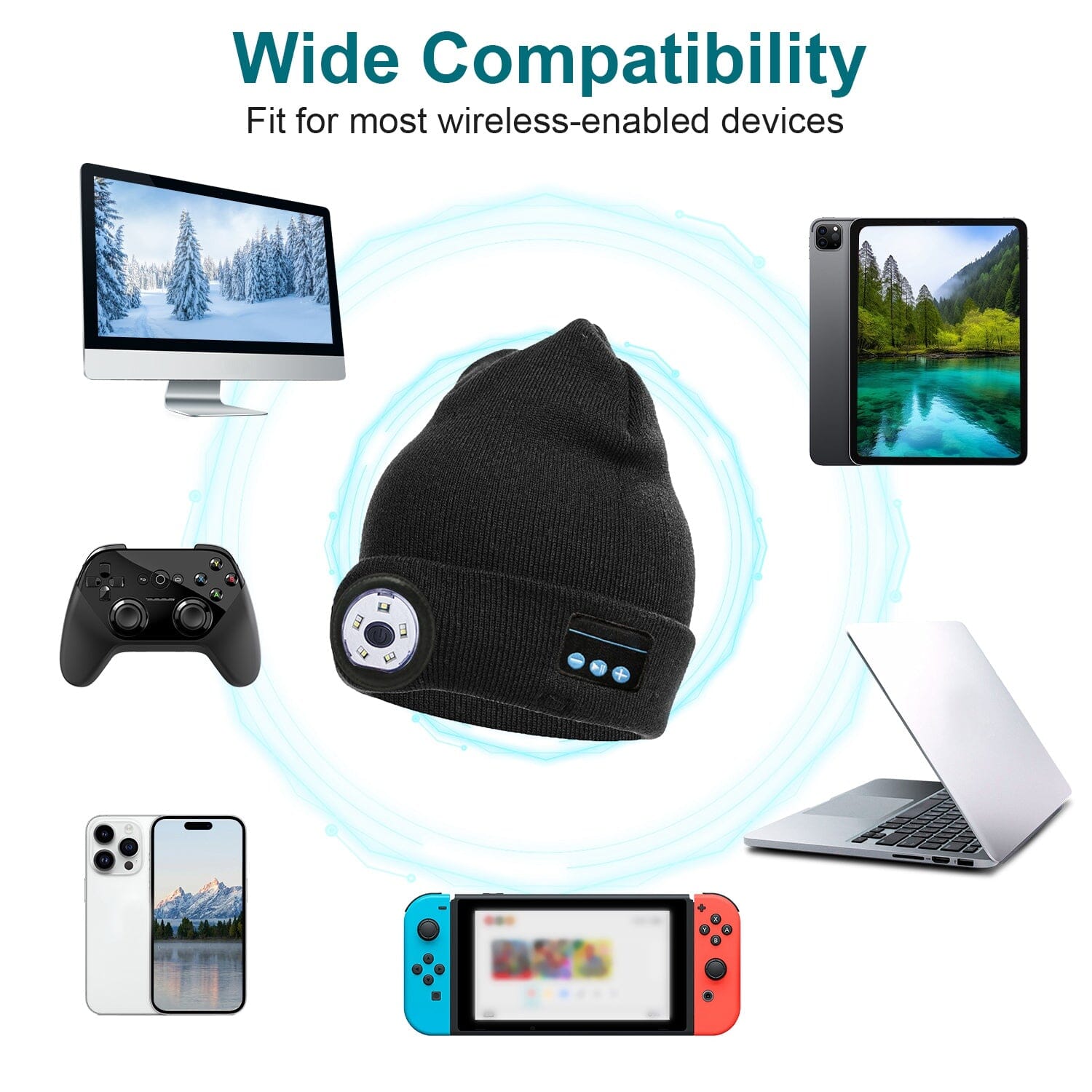 5.0 Wireless Beanie Hat with 3 Lighting Modes On Hot Sale