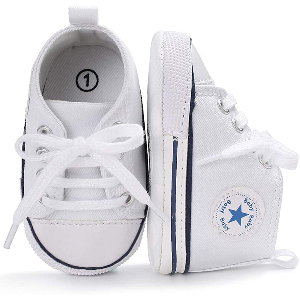 Unisex High Top Sneaker Soft Anti-Slip Sole Newborn Infant Denim Shoes Visit