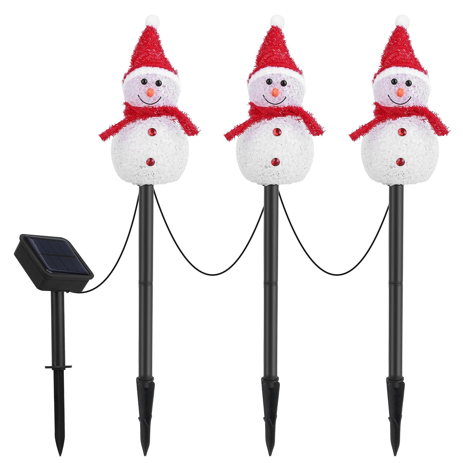 Solar Powered Lamp 3 Snowmen Garden Stake Light Cheap Sale Footlocker Finishline