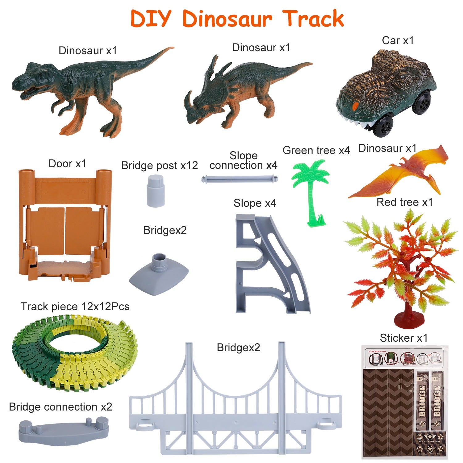 175-Piece: Dinosaur Race Track Set Fast Delivery Online