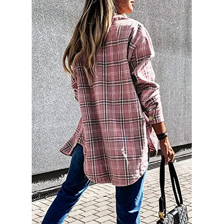 Women's Fall Clothes Plaid  Jacket Long Sleeve For Sale Wholesale Pice