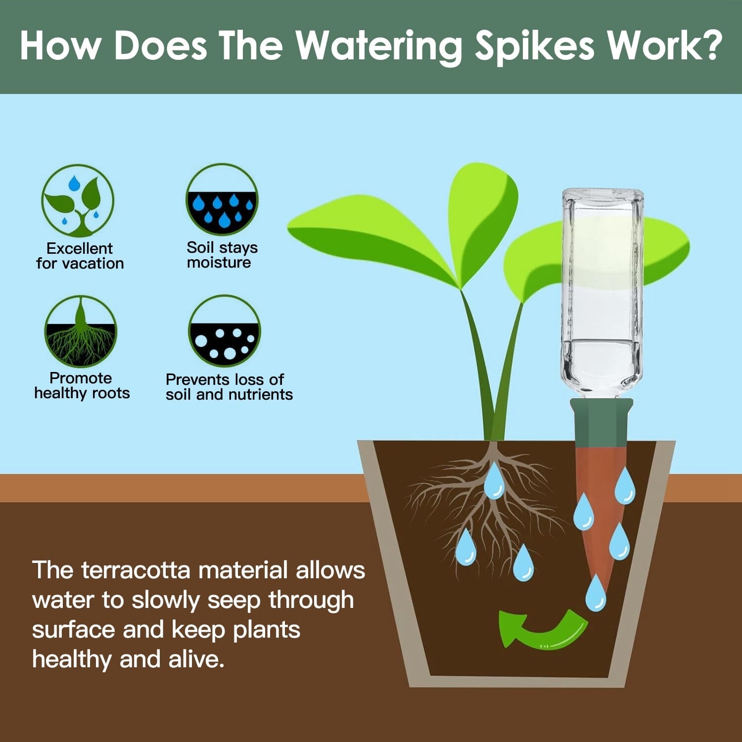 10-Pack: Spikes Teracotta Plant Watering Device Buy Cheap From China