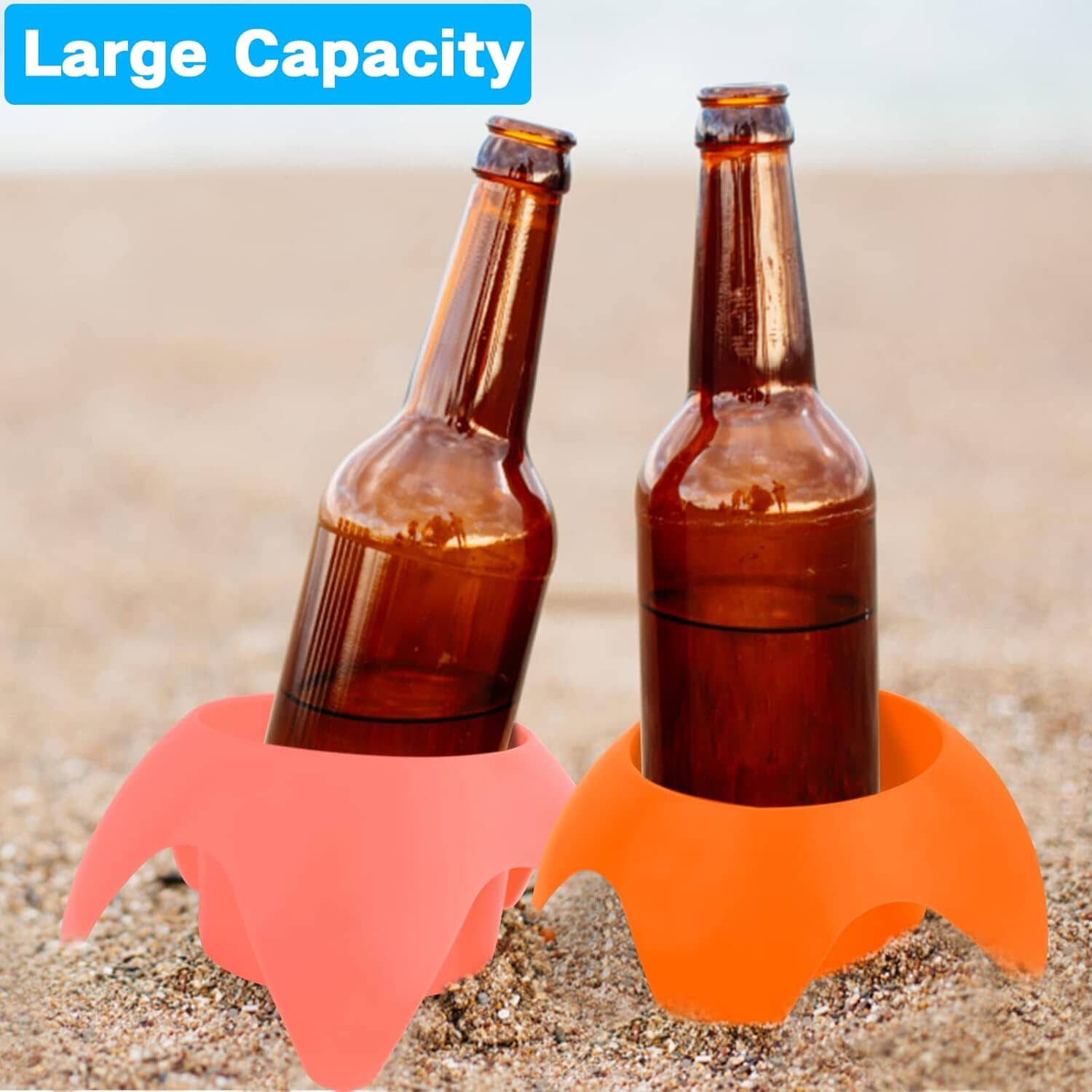 5-Piece: Seaside Plastic Beach Cup Holder For Cheap