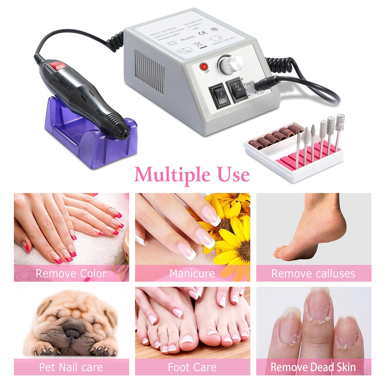 Acrylic Nail Drill Machine 20000RPM with 6 Bits Cuticle Grinder Kit For Sale Cheap Pice