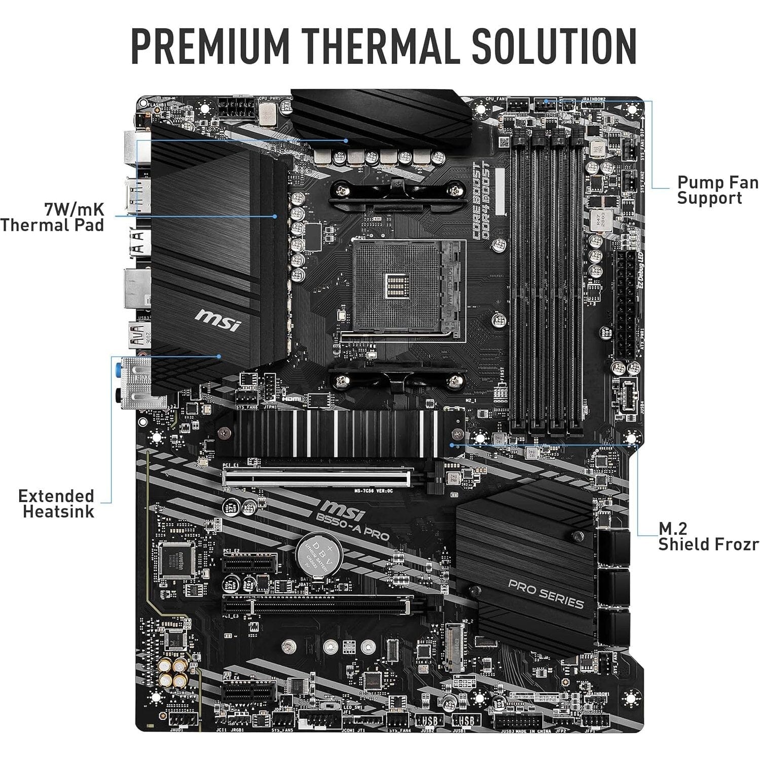 MSI B550-A PRO ProSeries Motherboard (AMD AM4, DDR4, PCIe 4.0, SATA 6Gb/s, M.2, USB 3.2 Gen 2, HDMI/DP, ATX) (Refurbished) Discount Cheapest