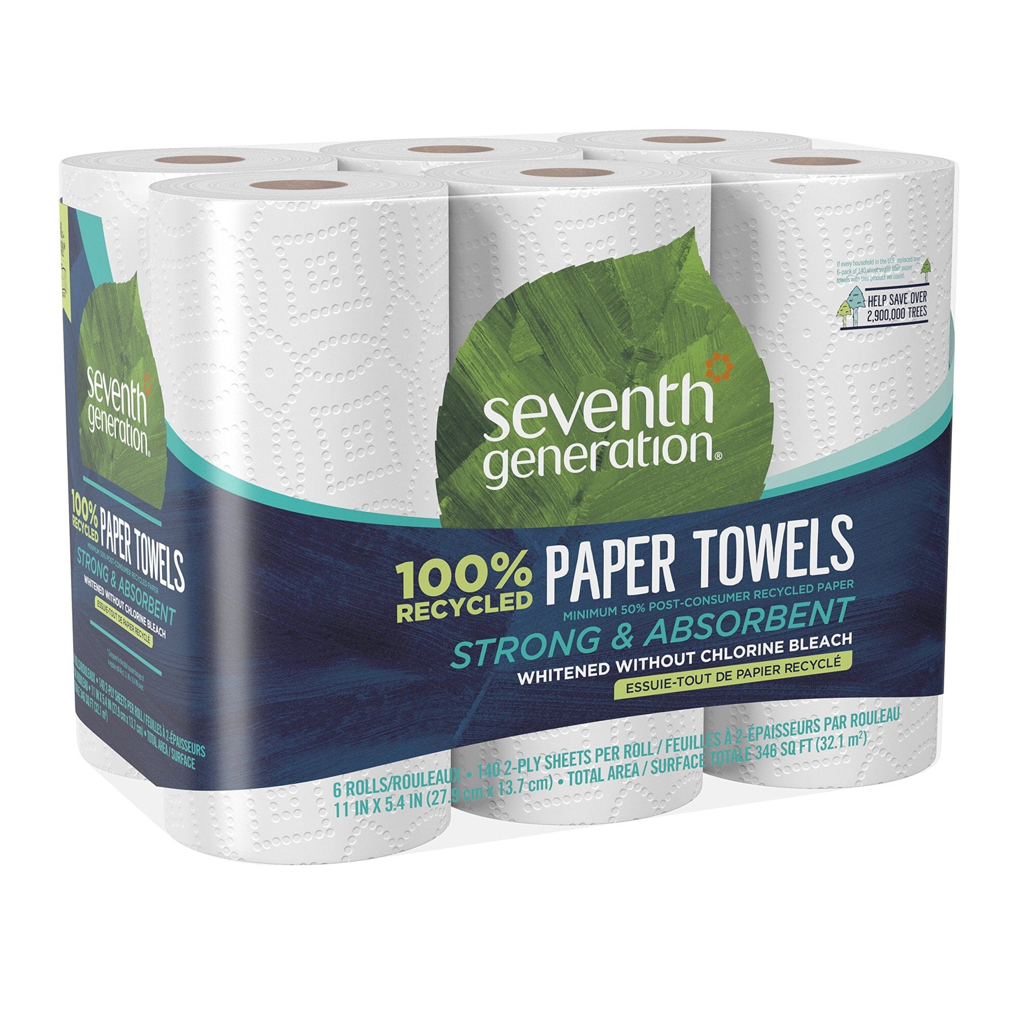 4-Packs: 2-Ply 6-Count Seventh Generation 100% Recycled Paper Towels Pay With Visa For Sale