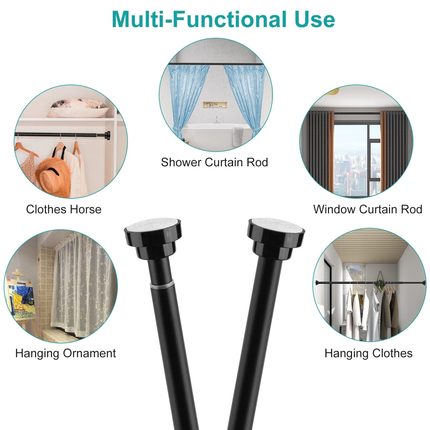 Shower Curtain Rod Adjustable Tension Discount Footaction