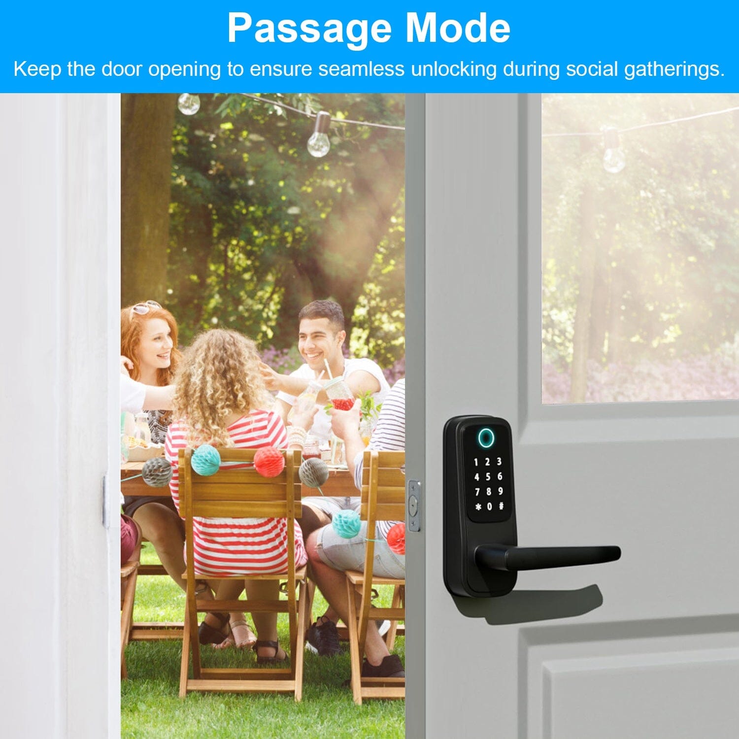 Smart Door Lock with Handle Fingerprints Passcode Keys Fobs App Control Discount Sale Online