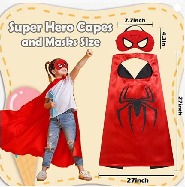 6-Pack: Superhero Reversible Cape & Mask Set Clearance With Credit Card