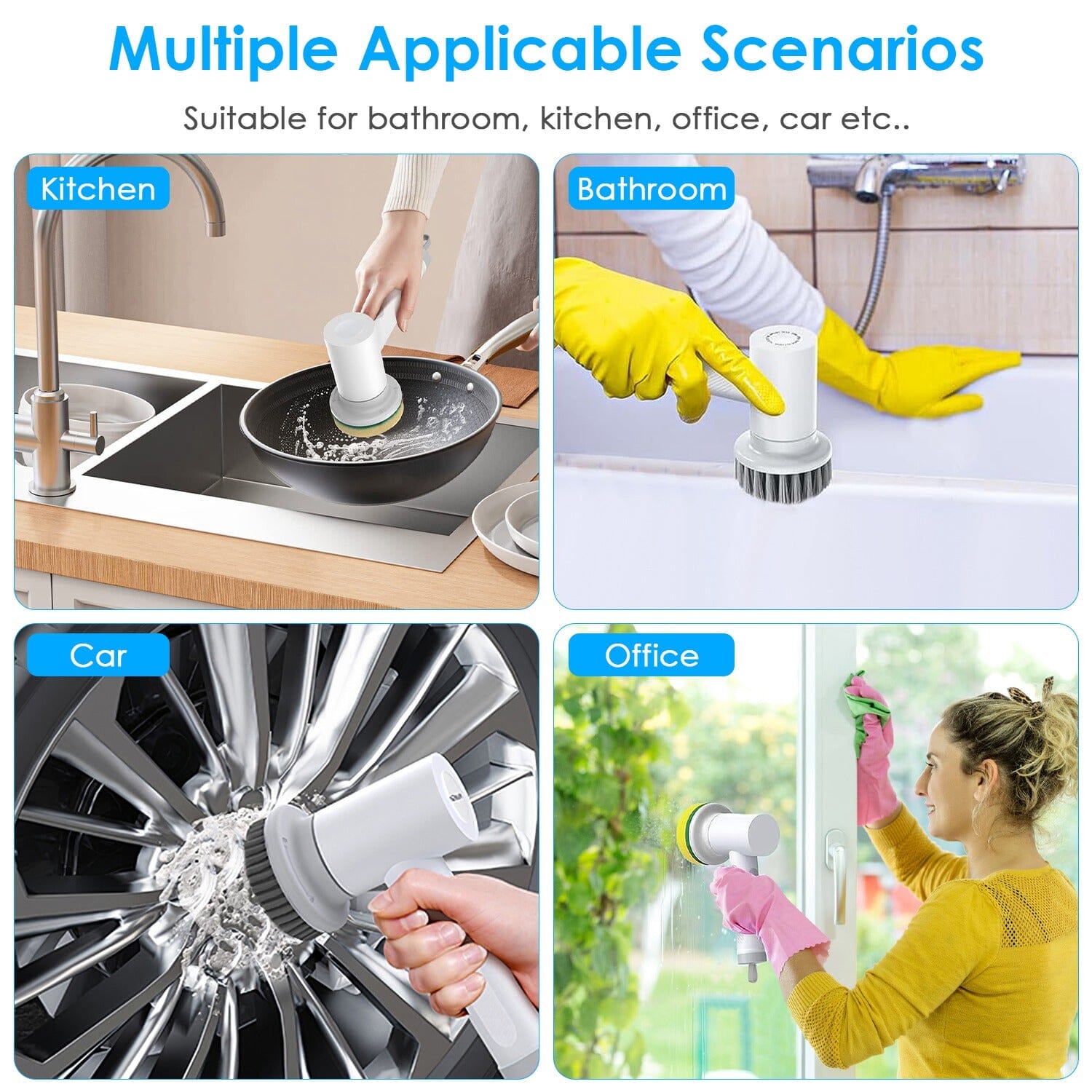 Electric Handheld Spin Scrubber Cordless Cleaning Brush with 2 Rotating Speeds Low Cost Online