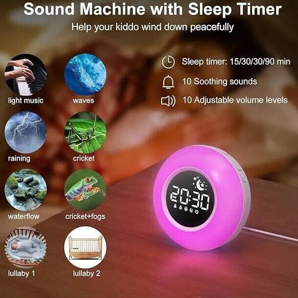 Color Changing Alarm Clock Night Light Sleep Sound Machine For Sale Online