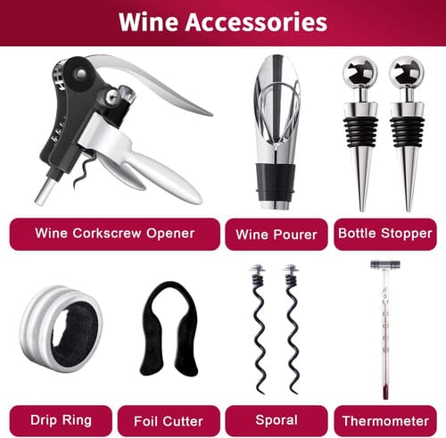 9-Piece Set: Wine Opener Set with Corkscrew, Foil Cutter, Thermometer, Stoppers & More Collections Cheap Online