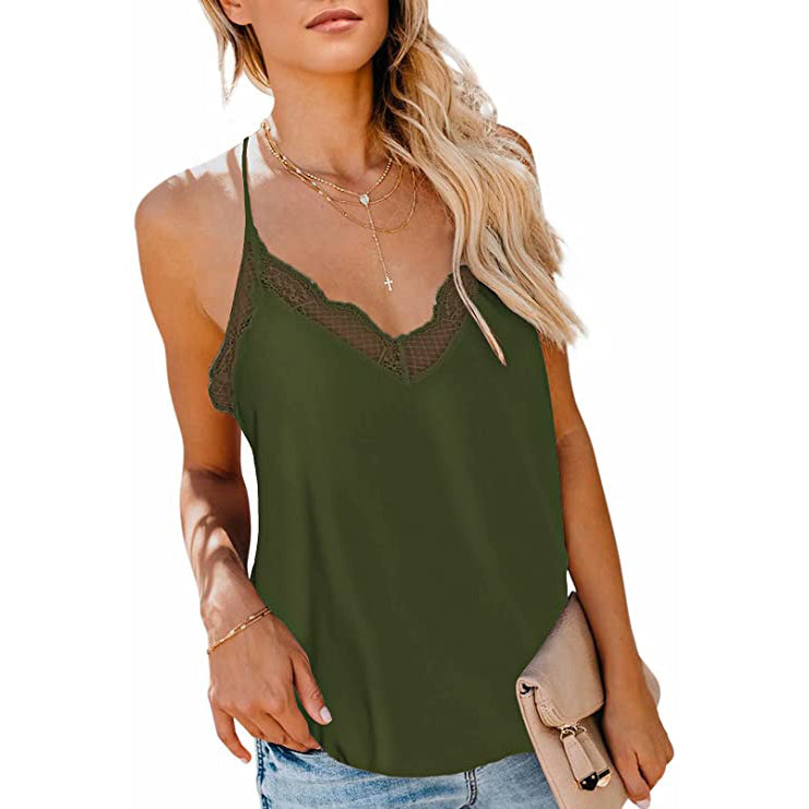 Women's Sexy V Neck Casual Sleeveless Cami Tank Top Classic Cheap Pice