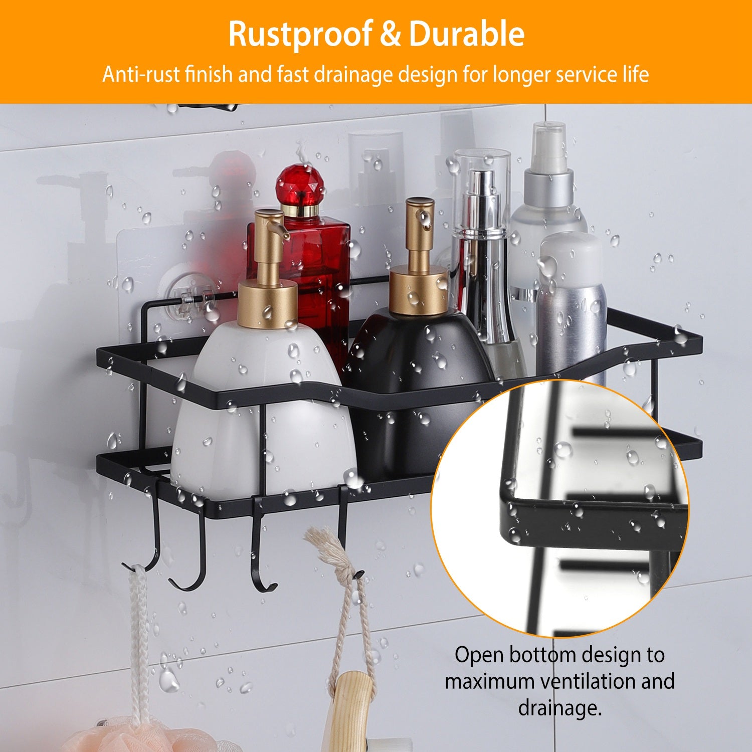 2-Tier Shower Caddy Shelf Holder 2025 Unisex Online