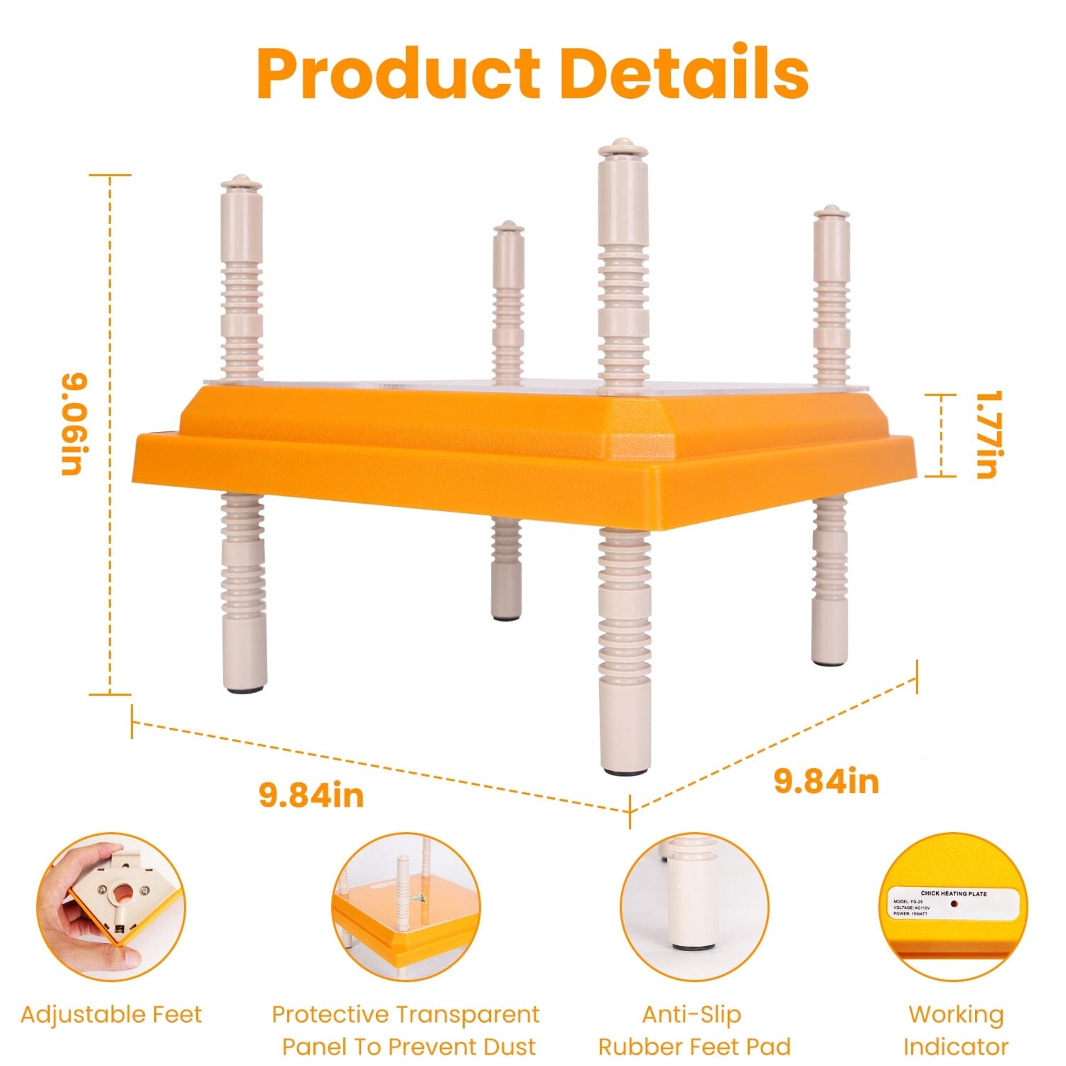 15W Chicken Brooder Heater with Adjustable  Height Angle Max 131℉ Shipping Outlet Store Online