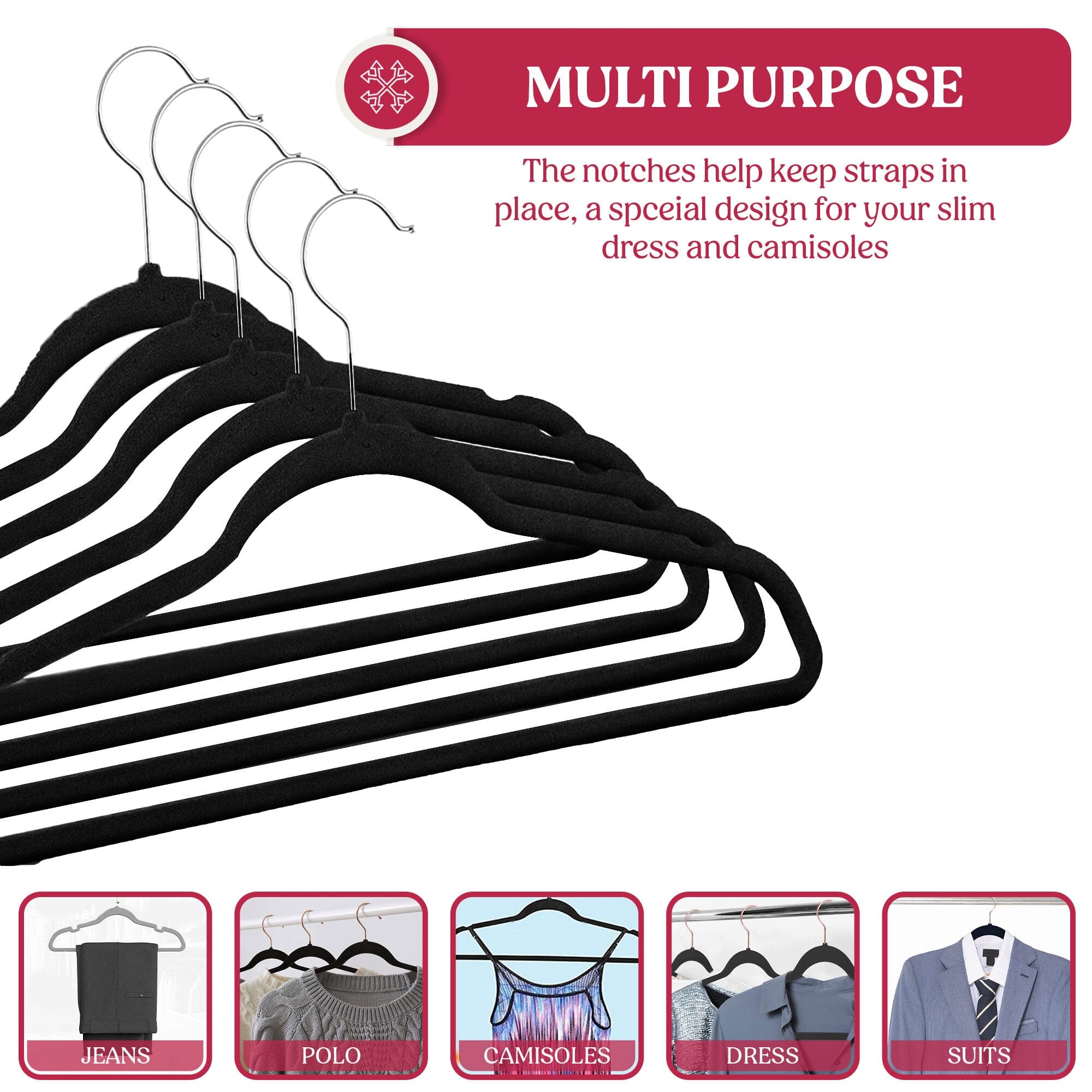 Lux Decor Collection Velvet Hangers Non-Slip Cloth Storage Organizer Space Saving Closet Clothing Hanger Pack Clearance Footlocker Pictures