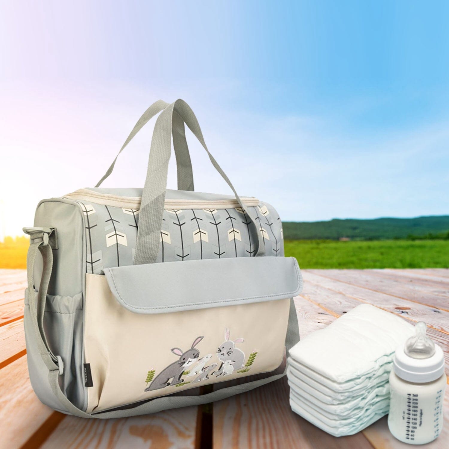 11-Piece Set: Multifunctional Diaper Handbags with Food Bag Low Cost