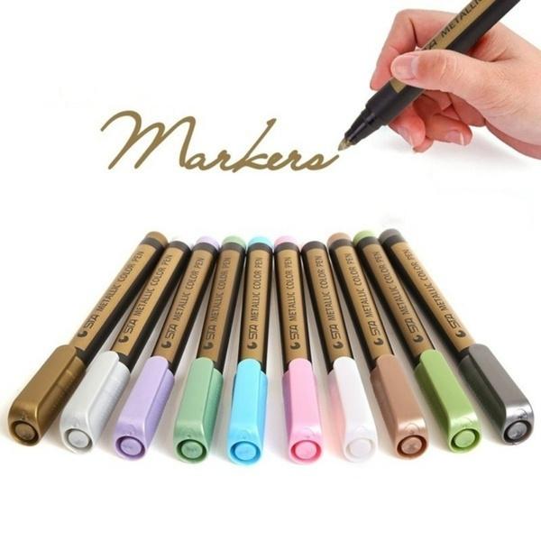 10-Piece: Metallic Paint Marker Pen Permanent Discount Wholesale