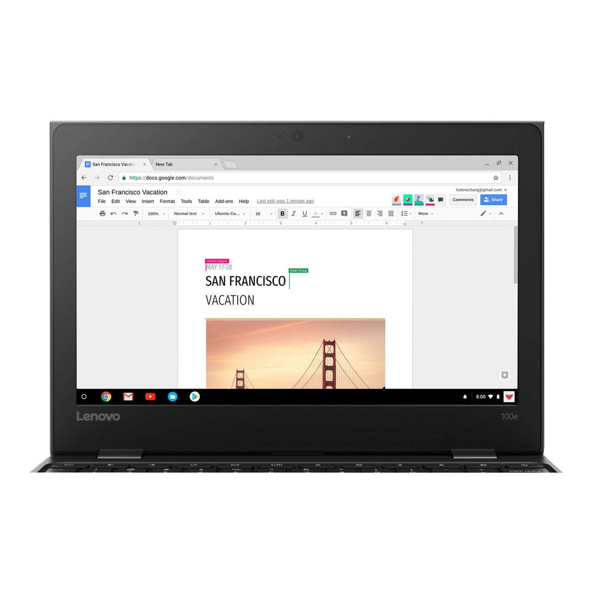 Lenovo 100e Chromebook Celeron N3350 Chrome OS 4 GB RAM 32 GB eMMC (Refurbished) Cheap View