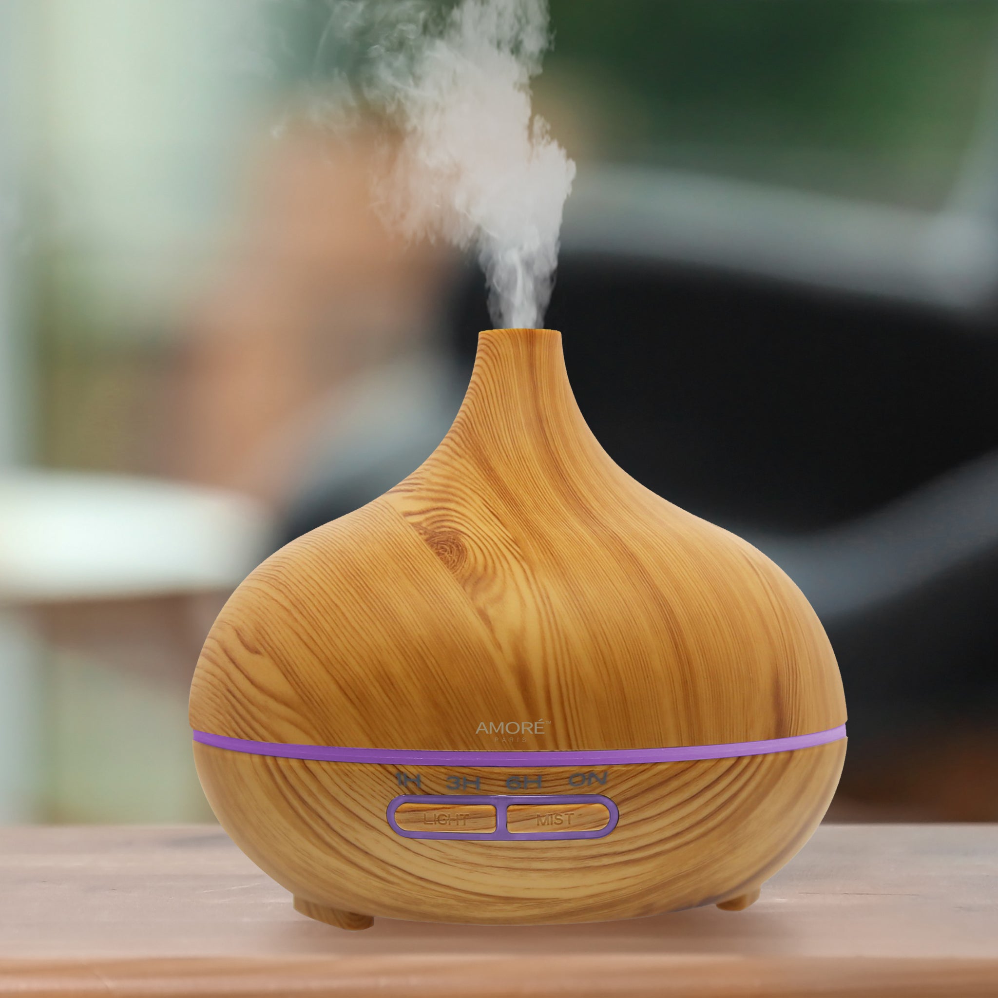 Wood Grain Ultrasonic Cool Mist Diffuser With 7 Color LED Lights Cheap Tumblr