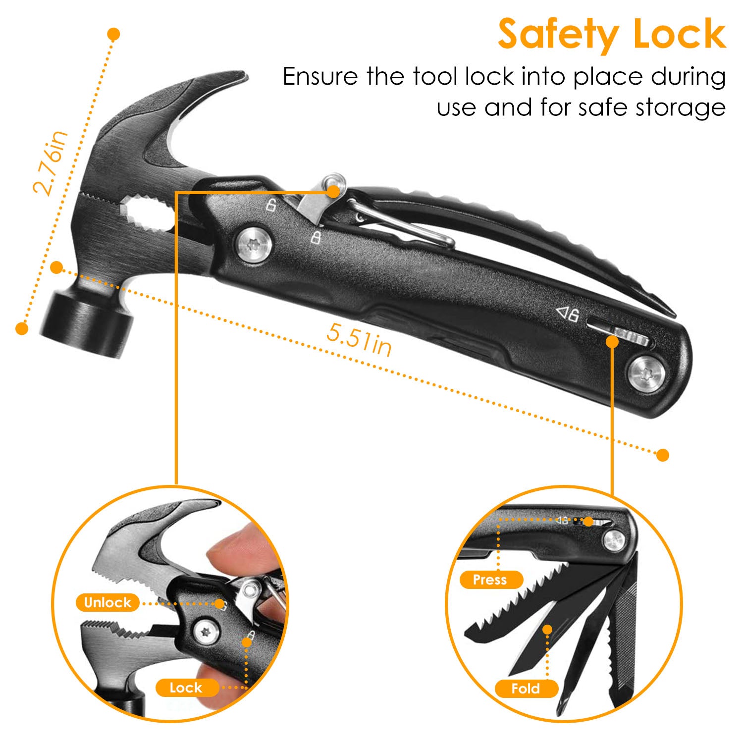 12-in-1 Stainless Steel Portable Hammer Multitool Outlet Footaction