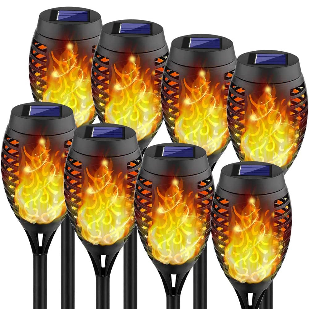 8-Pack: Solar Torch Light with Flickering Flame Footlocker Pictures Online