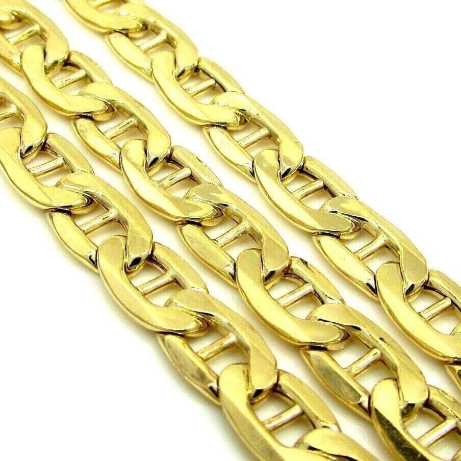 10K Solid Yellow Gold Mariner Anchor Link Chain Necklace Cheap Exclusive