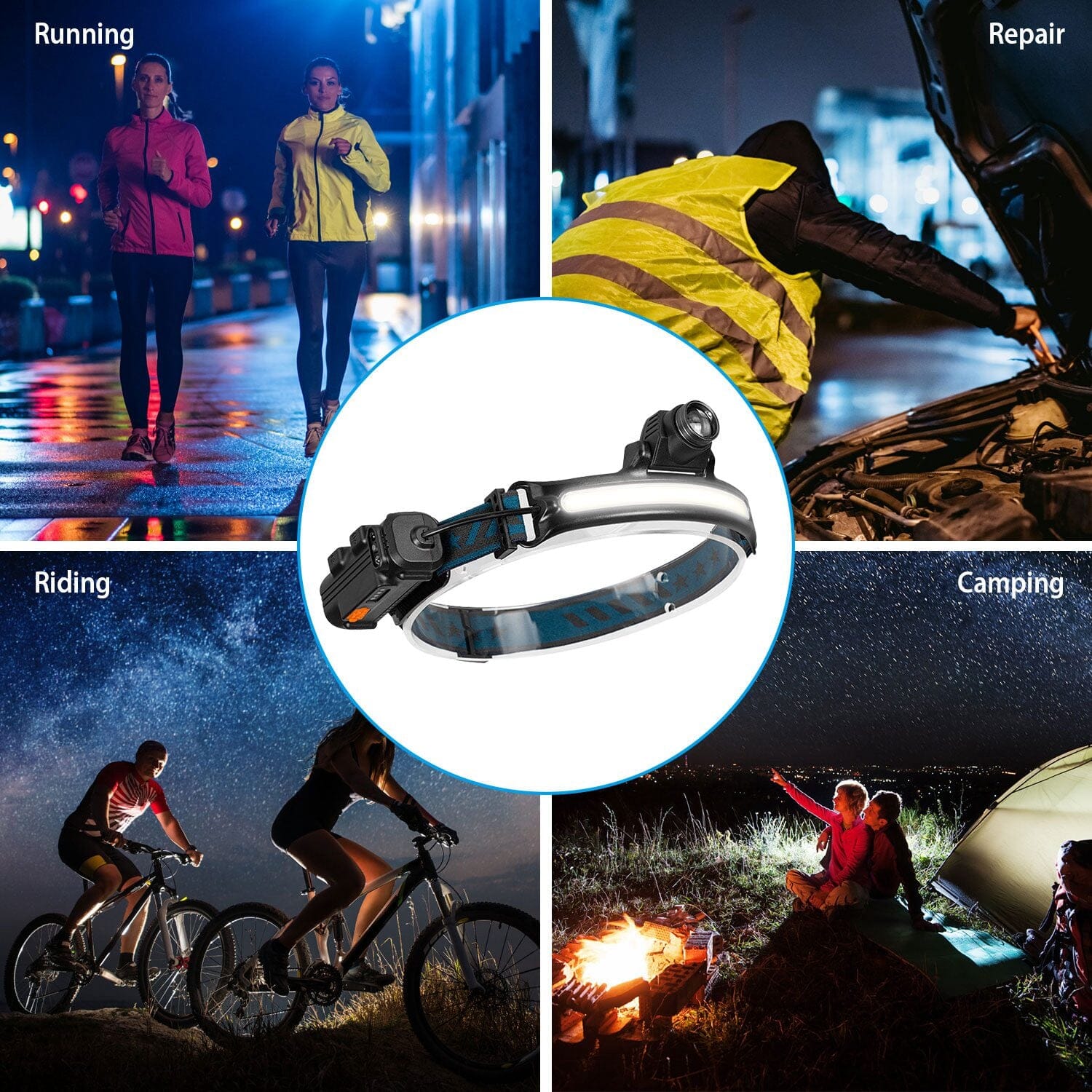 Rechargeable Motion Sensor Head Lamp 6 Light Modes Professional Online