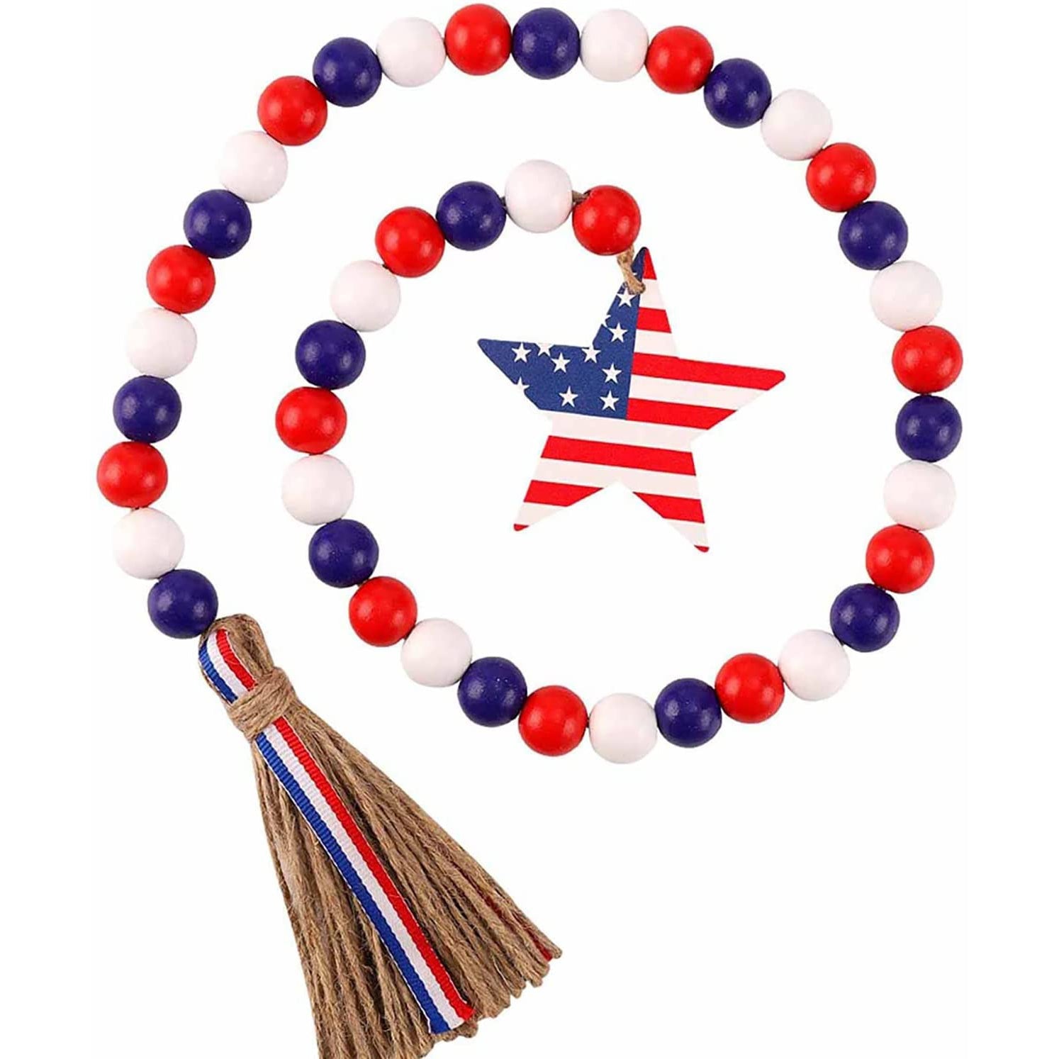 Independence Day Wooden Bead Wreath Really For Sale