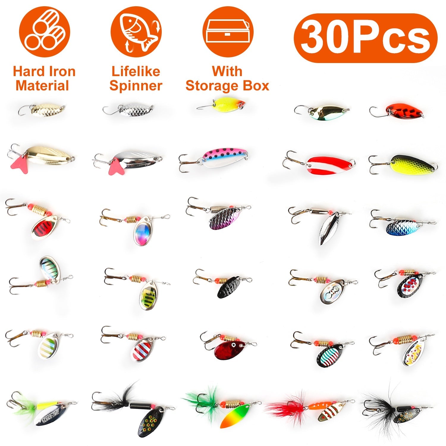 30-Piece: Fishing Metal Spoon Lures Kit Visit Online